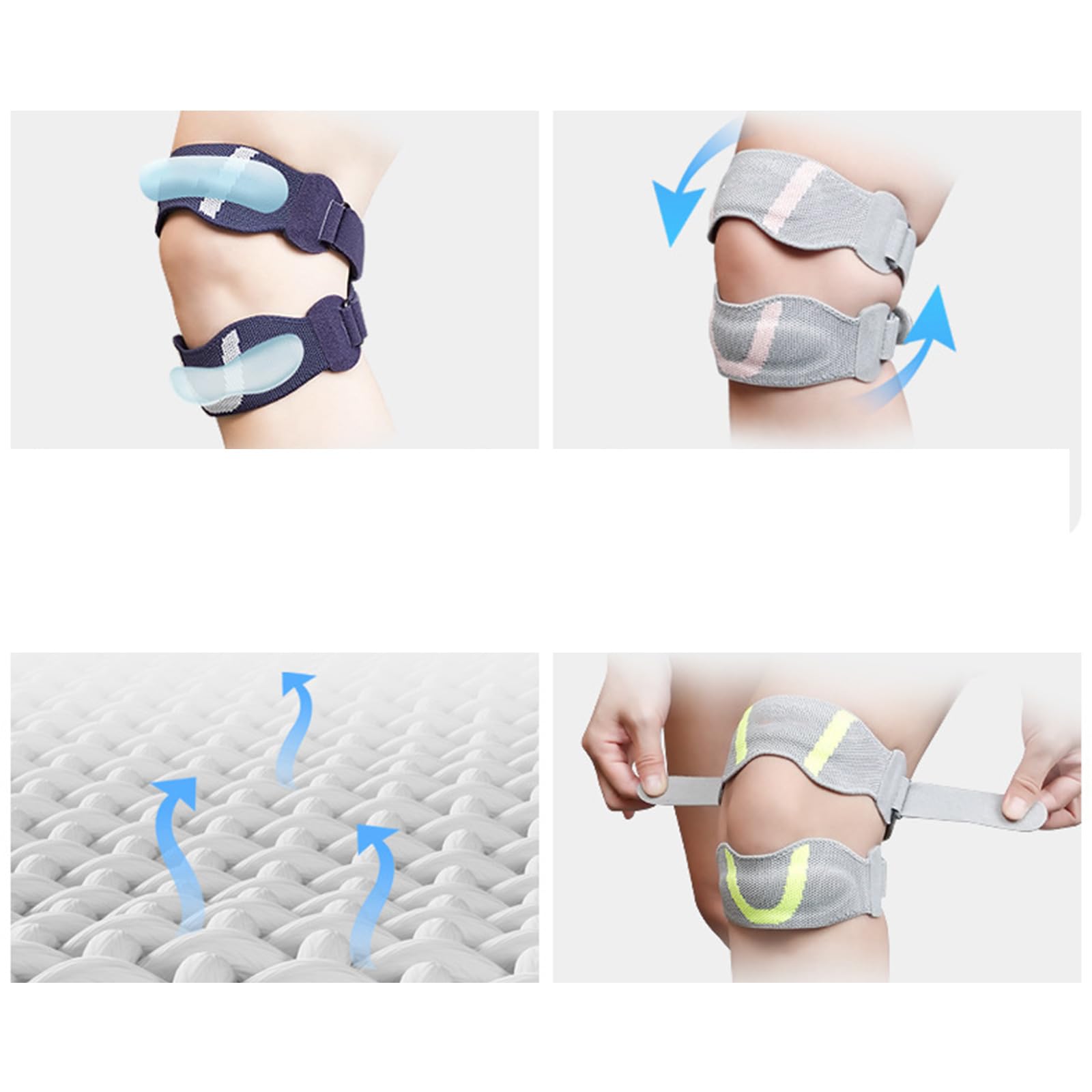 Stabilizzatori Ginocchio Doppie Compressione Cuscinetti Silicone Atletico Protezioni Cinghia Brace