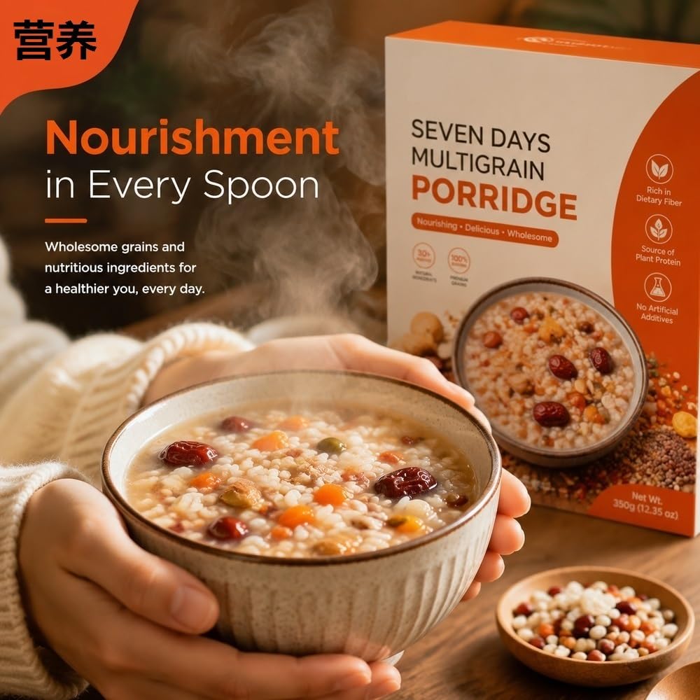 840 g, paquet de 7 kits de bouillie de céréales mélangées, 120 g par sachet