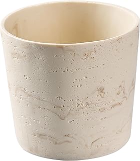 Ekirlin 7 Inch Natural Travertine Textures Plant Pot, Resin Outdoor Plan...