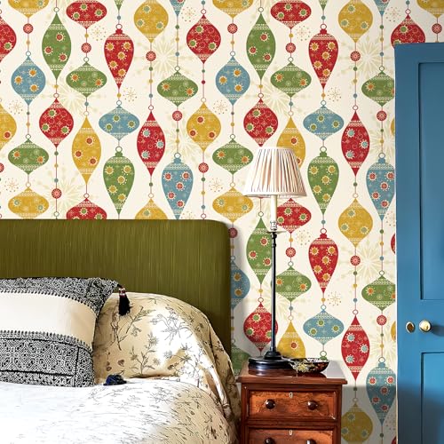 Stickyart Multicolor Christmas Ornament Wallpaper Peel and Stick Ball Snowflake Wallpaper for Wall Self Adhesive Retro Contact Paper Removable Holiday Ornament Wall Paper for Bedroom Decor 17.5"x80" Stickyart Multicolor Christmas Ornament Wallpaper Peel and Stick Ball Snowflake Wallpaper for Wall Self Adhesive Retro Contact Paper Removable Holiday Ornament Wall Paper for Bedroom Decor 17.5"x80"