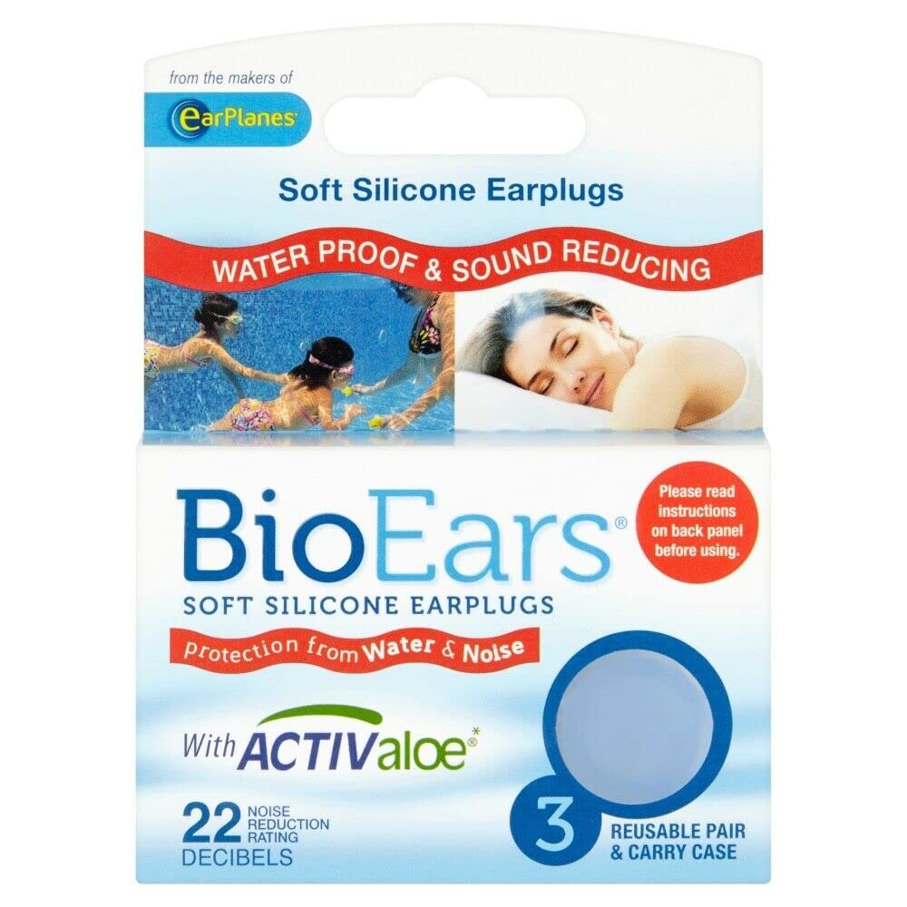 Soft Silicone Ear Plugs 3 Pairs Bioears for sleeping, studying, Loud noise, Meditation, Sound Reducing, swimming, watersports, Ear Plugs with Carry Case (Blue)-image-43