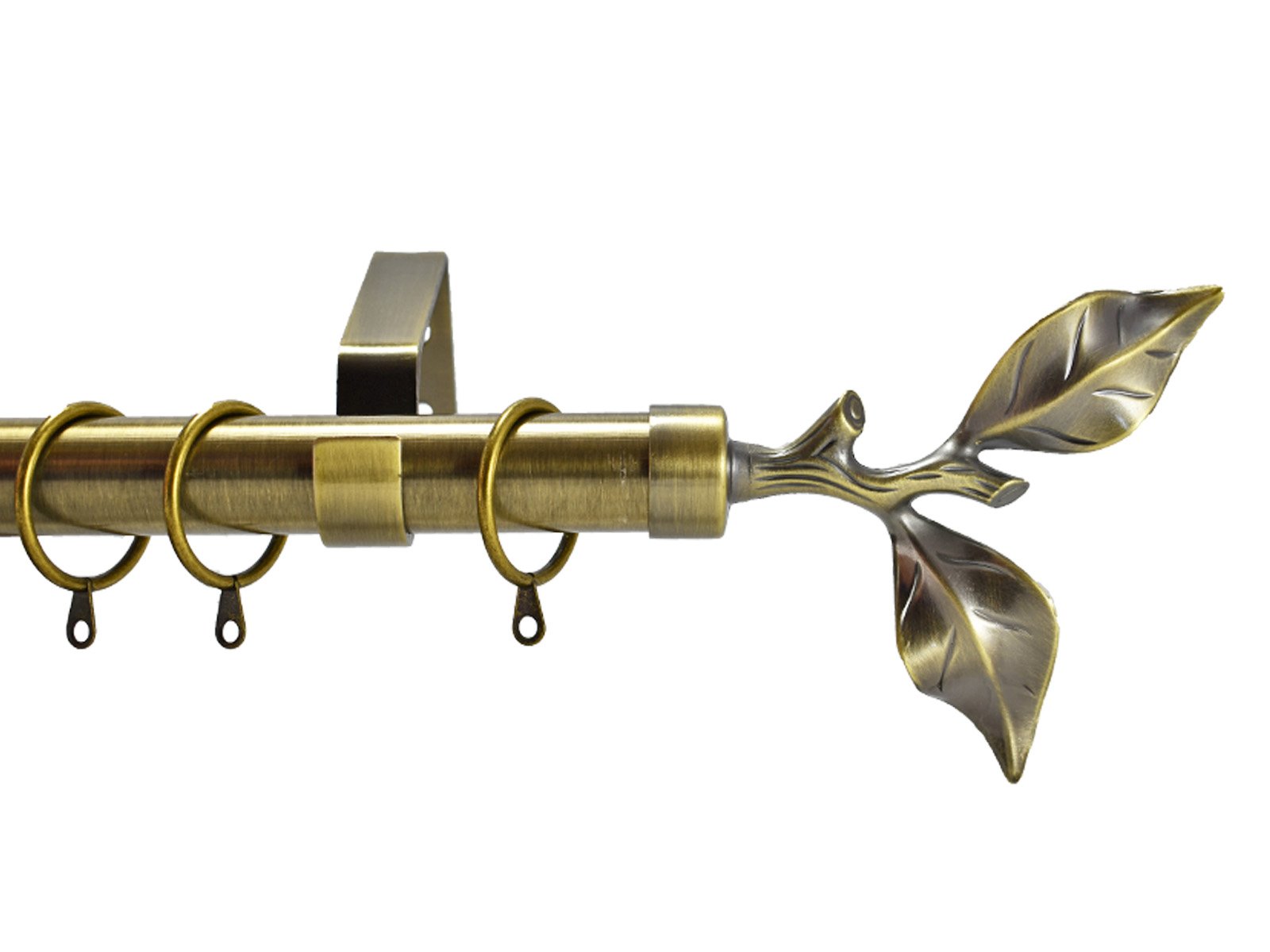 Your Home Online Leaf Finial 28Mm Extendable Complete Metal Curtain Pole With Various Finials Brass & Chrome (, 2-3M Extendable)