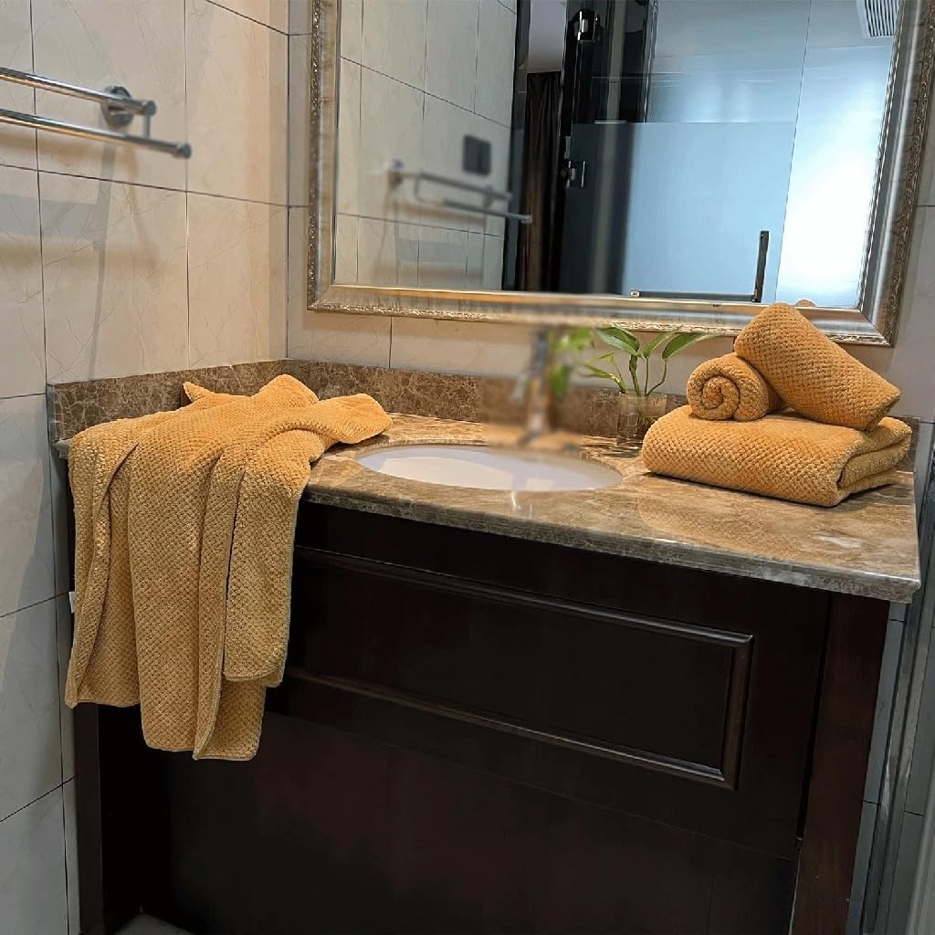 Polyester Towel 6 Piece Hand Towel Set Quick Drying Fiber Towel Bathroom Use