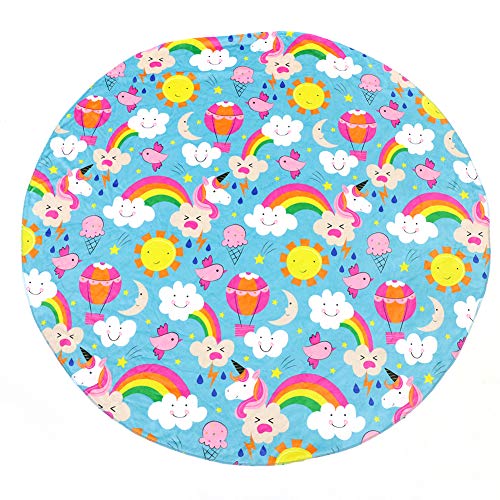 THIRTY THREE ACRES Round Unicorn Blanket - Soft and Cozy Flannel Throw