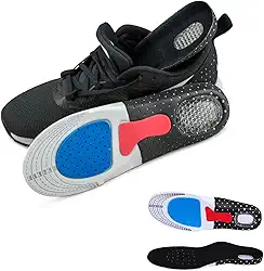 Palmilha Ortopédica Gel Esportiva Correção Pisada e Postura Anti Impacto Alivio de Dores Nos Pés e Calcanhar - Esporão, Fascite Platar, Calcaneo - Tamanho Ajustável - Para Homens e Mulheres (41 a 46)