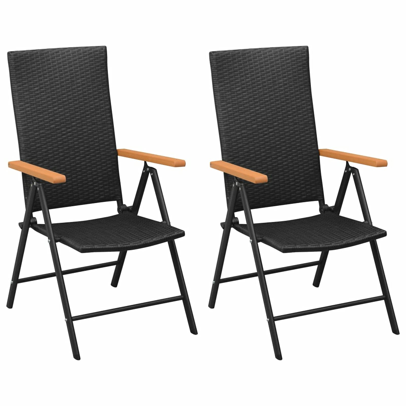 Homgoday Juego de muebles de jardín de 3 piezas, juego de muebles de jardín, muebles de jardín, mesa de jardín con silla, muebles de balcón, juego de comedor, juego de jardín, color negro y marrón #1
