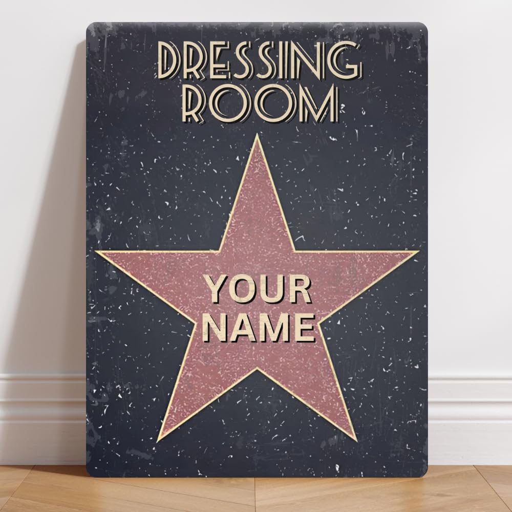Yelacecca Hollywood Film Movie Star Theatre Dressing Room Walk Of Fame Metal Sign Metal Sign Plaque Poster 8X12 Inches