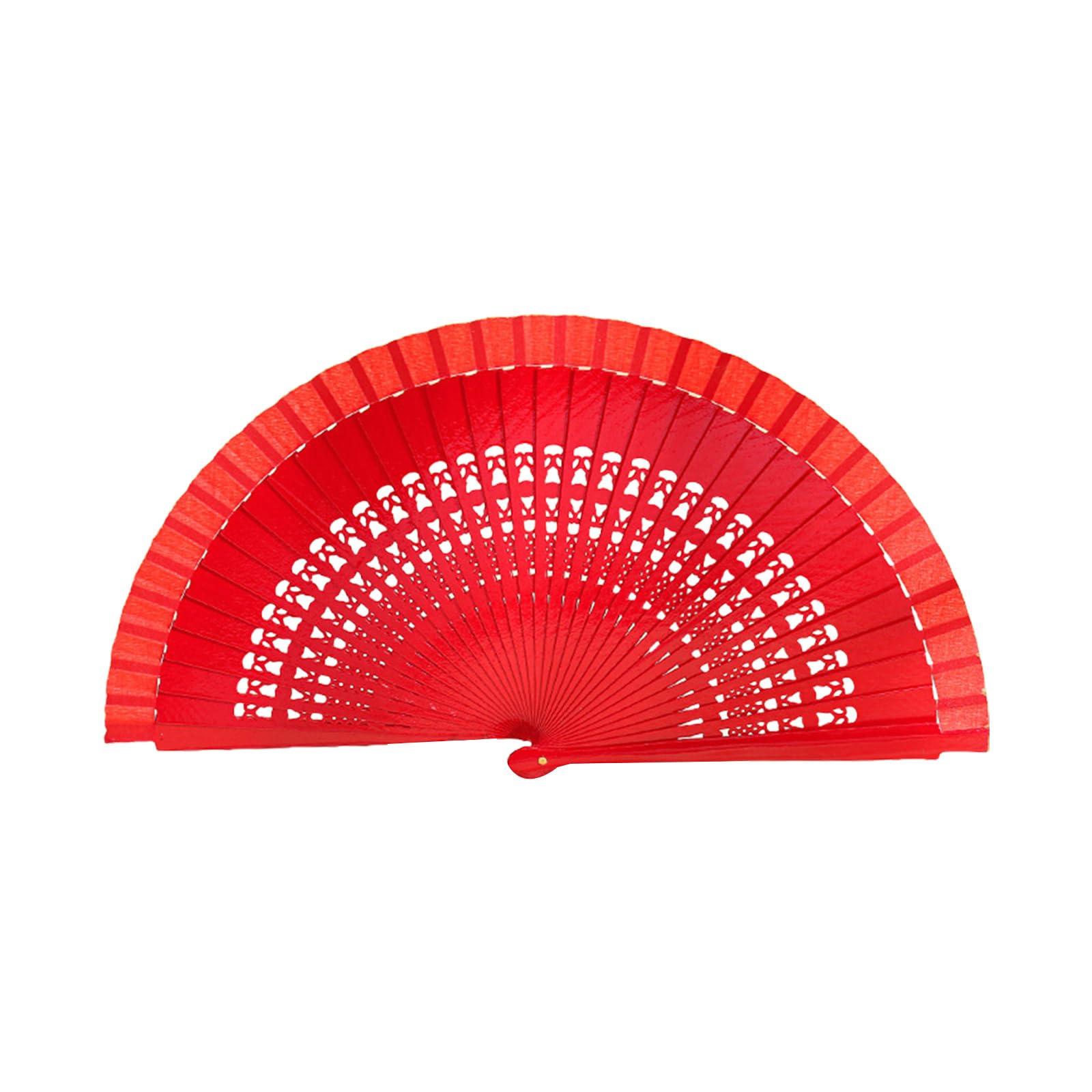 Kalttoy Red Artistic Folding Fan For Chinese Qipao Cheongsam Dress Decorative Handheld Fan Wood Hand Qipao Cheongsam