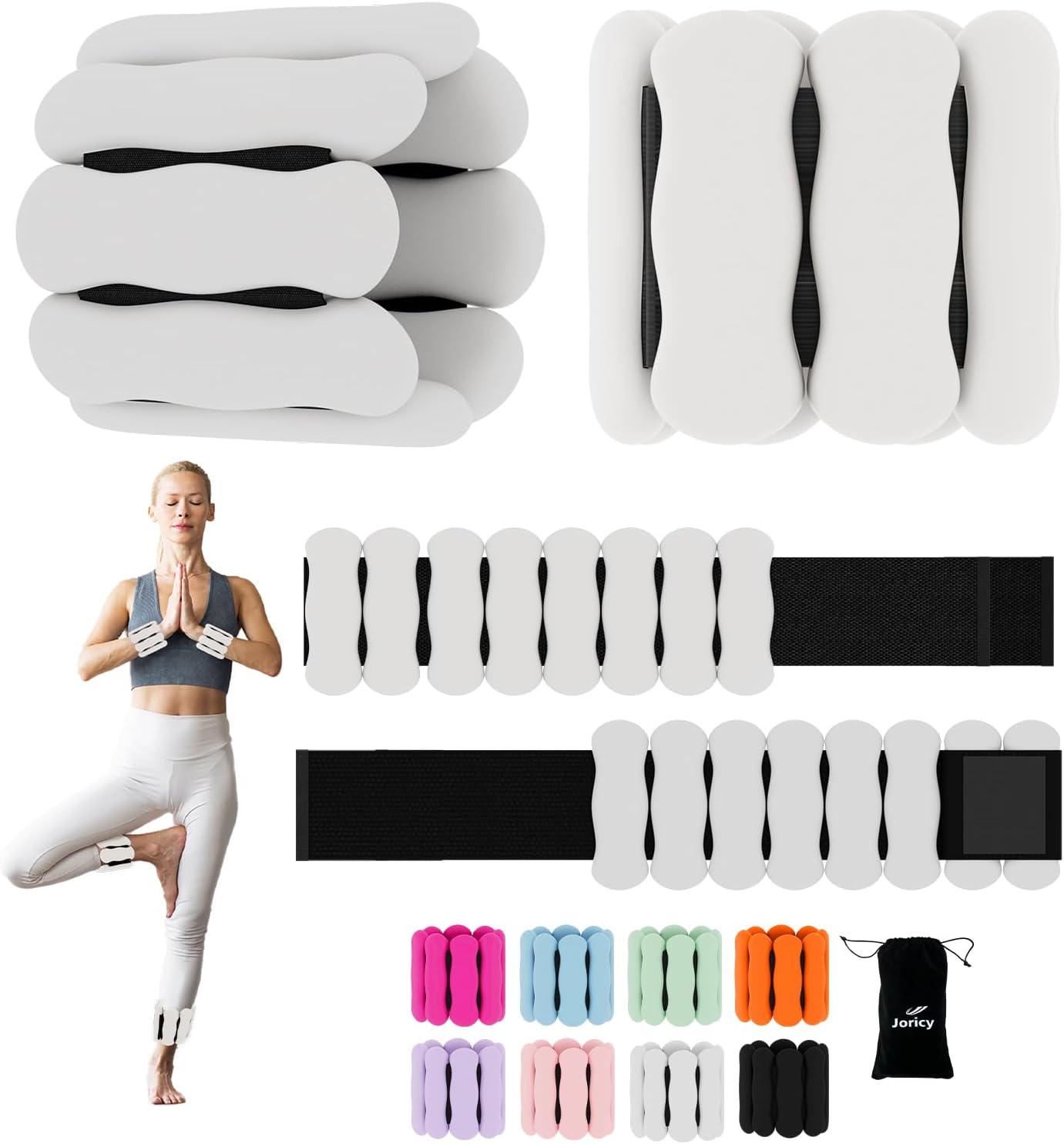 Wrist Ankle Weights for Women Men, Leg Arm Wrist Weights Bangles 1lb*2 2lb*2 Wearable Weights Pilates Weighted Bracelet for Strength Training Walking Swimming Yoga Physical Therapy