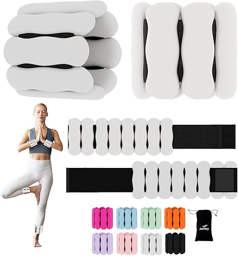 Miniatura 17 de Pesas de muñeca y tobillo para mujeres y hombres, pesas de muñeca de 1 libra x 2 2 libras x 2 libras x 2 pesas ponderadas de pilates para