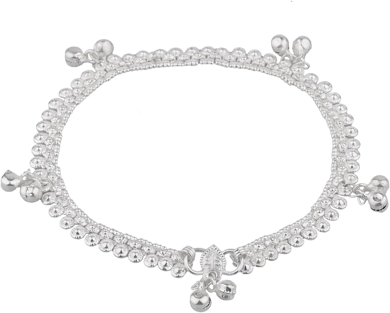 Efulgenz Oxidized Indian Anklets Silver Tone Bell Charms Payal Jhanjar