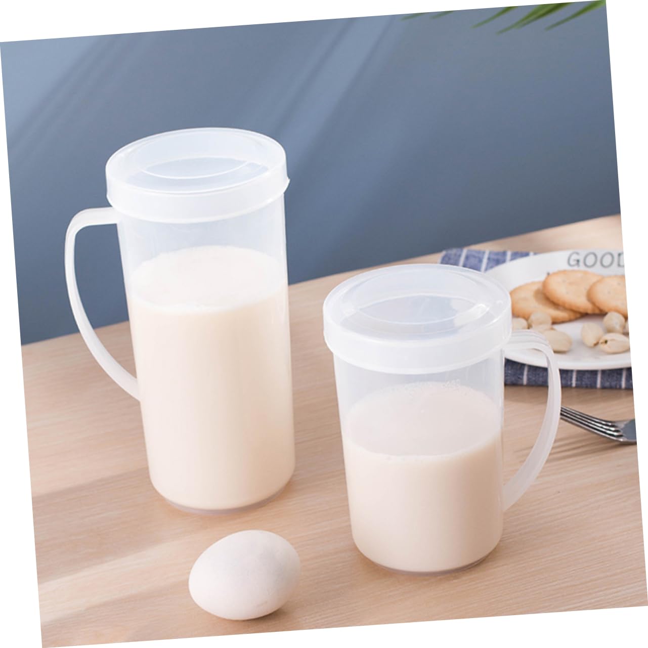 POPETPOP 6piezas Jarras De Plástico Con Escala Para Medir Leche y Café Aptas Para Microondas Para Bebidas Frías y Calientes Jarras Medidoras Para Cocina y Desayuno