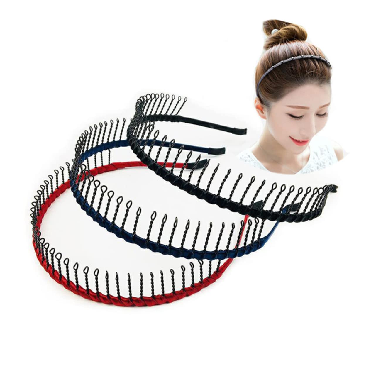 FRCOLOR 3 Juegos De Diademas De Metal Para El Pelo Ideales Para Deportes Y Maquillaje Resistentes Y Fáciles De Usar En Varios (7 Unidades X 3)