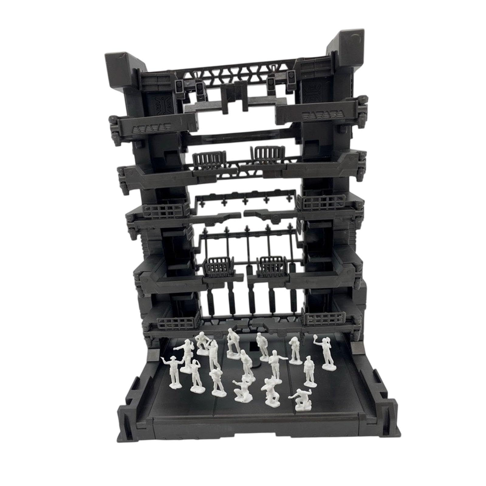 Fenteer 17 Pezzi Base Espositiva Modello Supporto Interconnettibile Robot Trasformabile Organizzatore Personaggi Giocattolo Portaoggetti Scatola Cartoon Adatt, Nero, 16.5x11.5x21.5 Cm