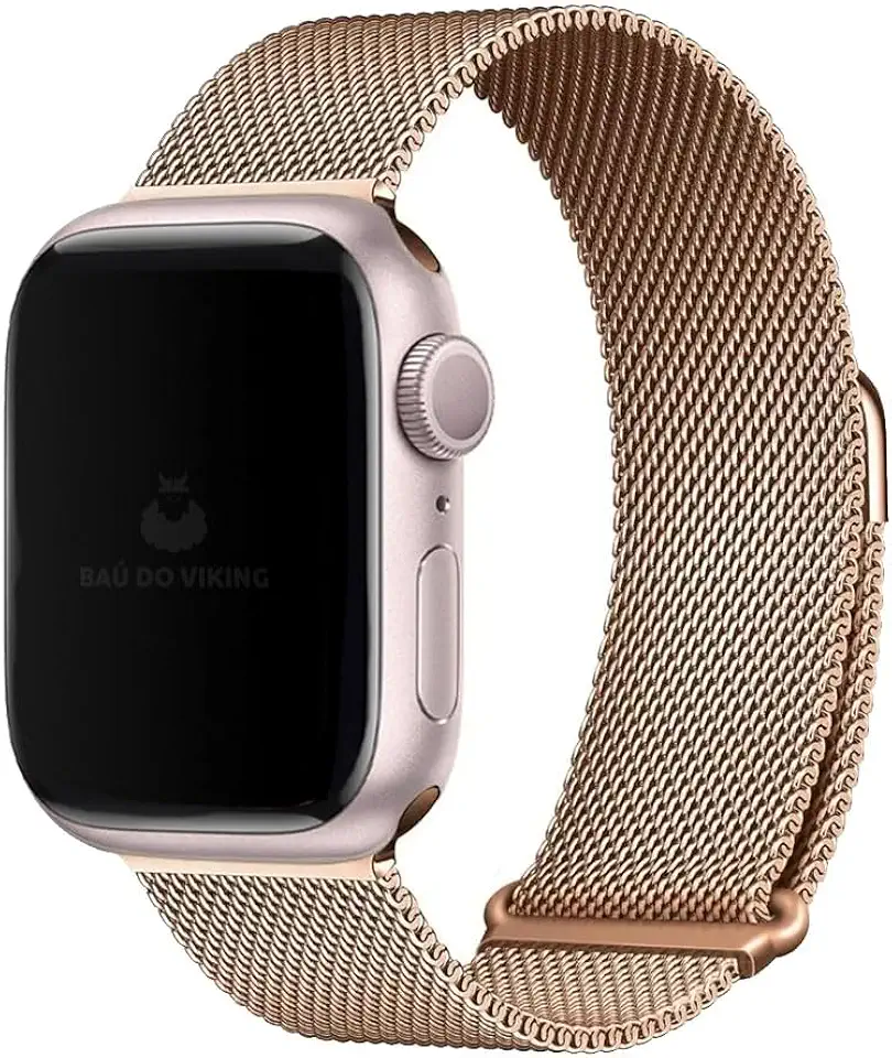 Pulseira Aço Magnética Imantada Milanes Compatível com Apple Watch 41mm 40mm 38mm 42mm 44mm 45mm 46mm 49mm