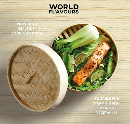 Luminexia Bamboo Steamer,Two Tier Baskets With Lid - Steamer Basket Rice Cooker Bamboo Steamer Cooker Pot-Traditional Oriental Style-for Dumplings,Rice,Dim Sum,Vegetables,Fish And Meat(9 Sizes) - Image 6