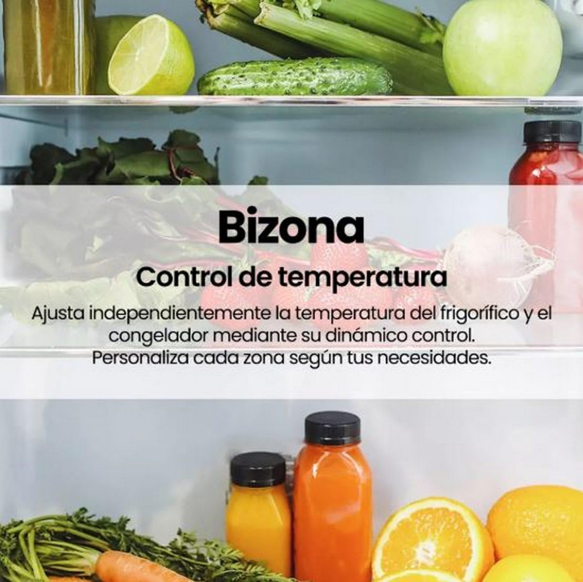 Frigorifico Combi INFINITON FGC-310C86XEP, 186 cm, 293 Litros, E, Total No Frost, Inox