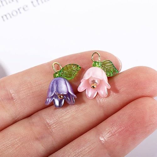 Miniatura 4 de Cuentas de orquídea campana, cuentas de lámpara, cuentas sueltas, manualidades, fabricación de joyas para collares, aretes, pulsera, colgante de
