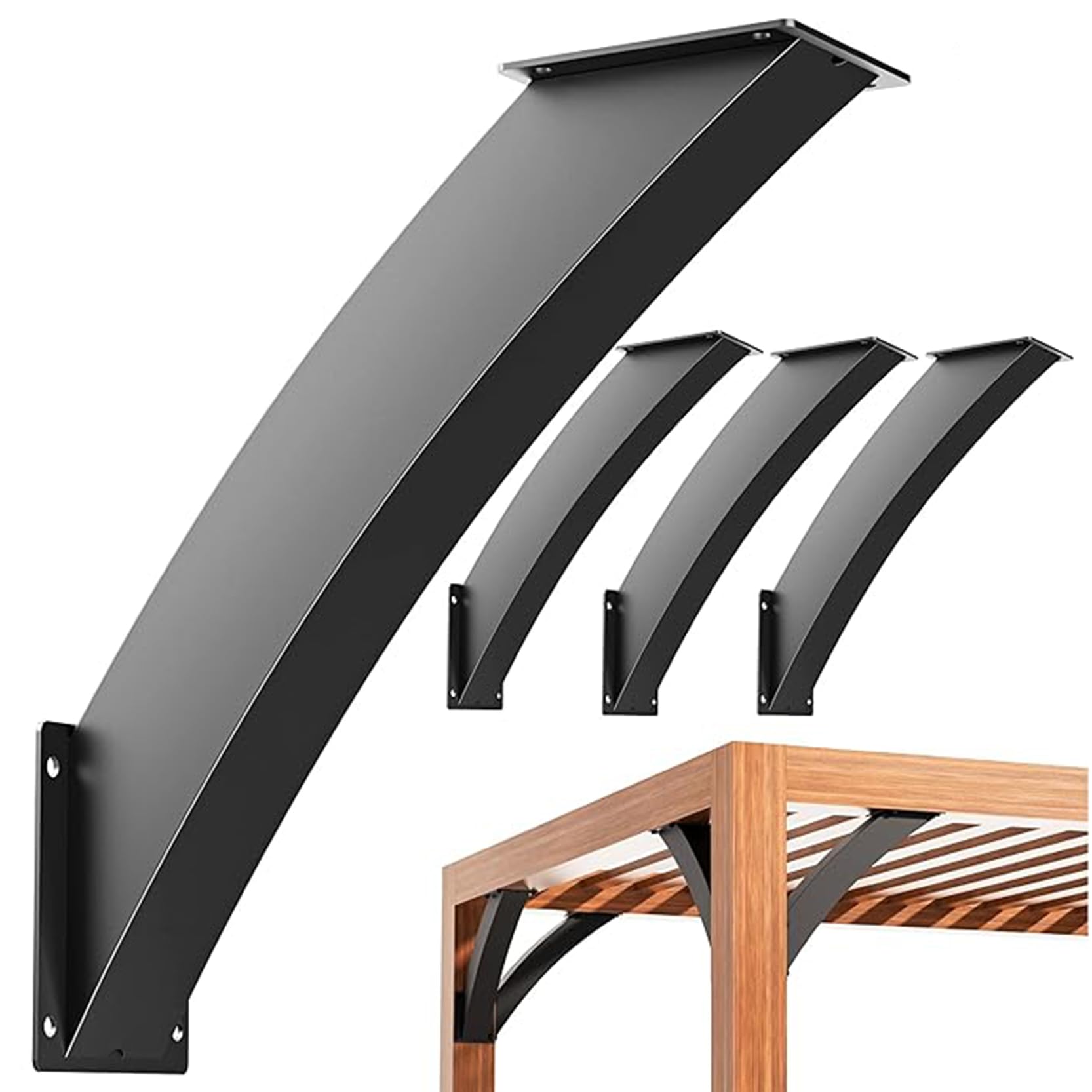 LQSYBHD 45 Degree Angle Support Brackets Wood Post and Beam Angle Support Brackets 45 Degree Corner Braces Inside Joint for Gazebos Treehouses Cabins and Patios(Size:4pcs)