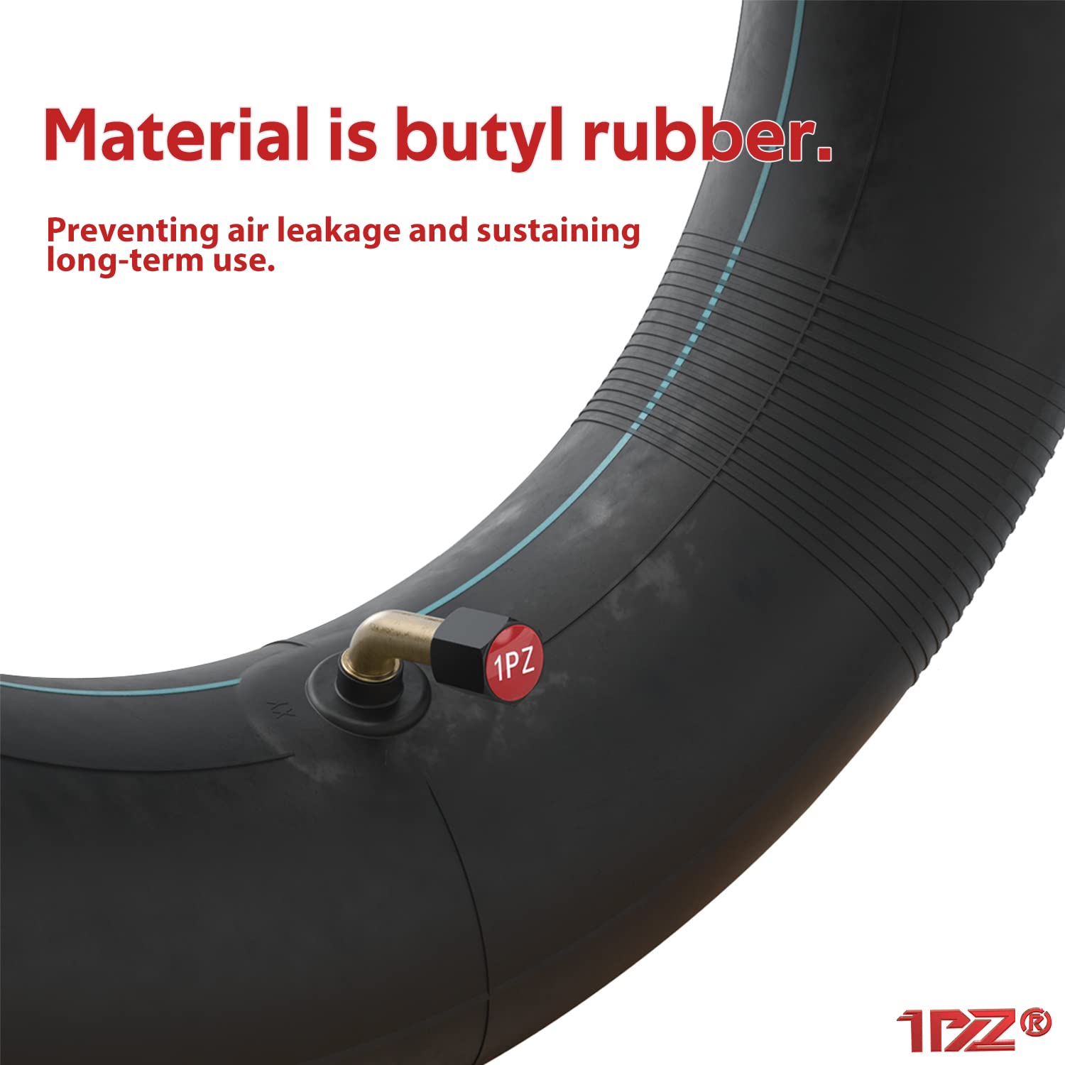 1PZ UK4-48A 2 Pack of 4.80/4.00-8 4.00-8 Heavy Duty Inner Tube with TR87 Angled Bent Valve for Wheelbarrow Minibike Go Kart Mower Hand Truck Cart Trailer Trolley Tire Tyre Butyl Rubber Durable — view 2