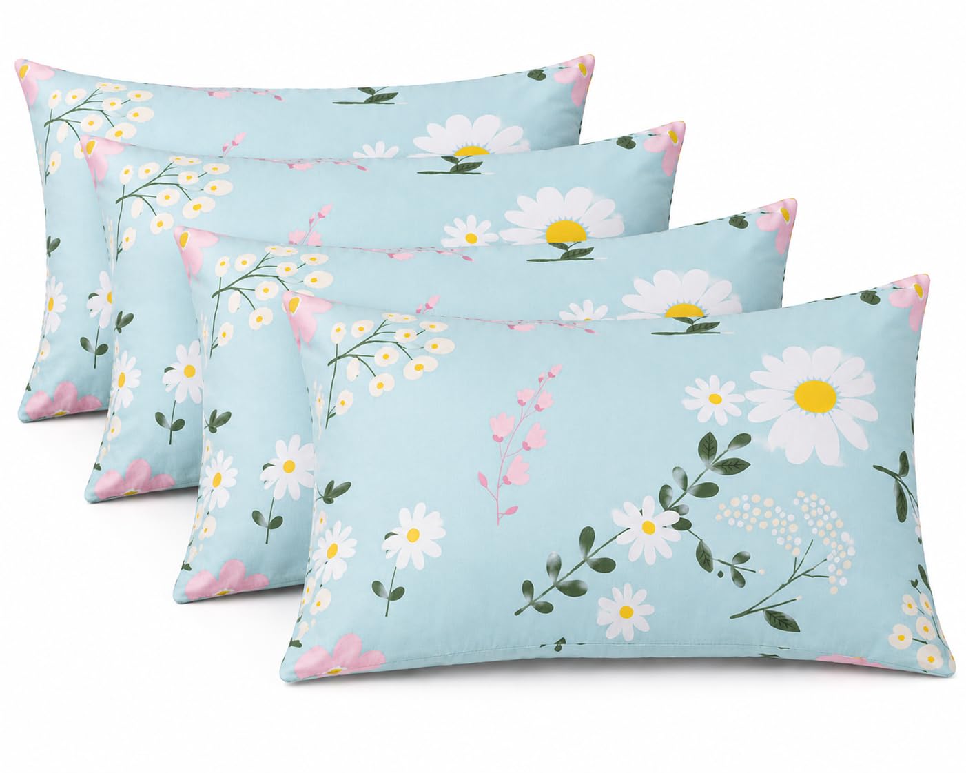 100% Cotton Filling Natural Orthopedic Pillow with 100% Cotton - Sleeping Pillow 16 x 26 inches (41 X 66 cm), Pack of 4-image-3