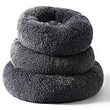 Fhodigogo Rundes Plüsch-Donut-Bett für Hunde und Katzen, klein, rutschfest, warm und gemütlich, für 5 kg Haustiere