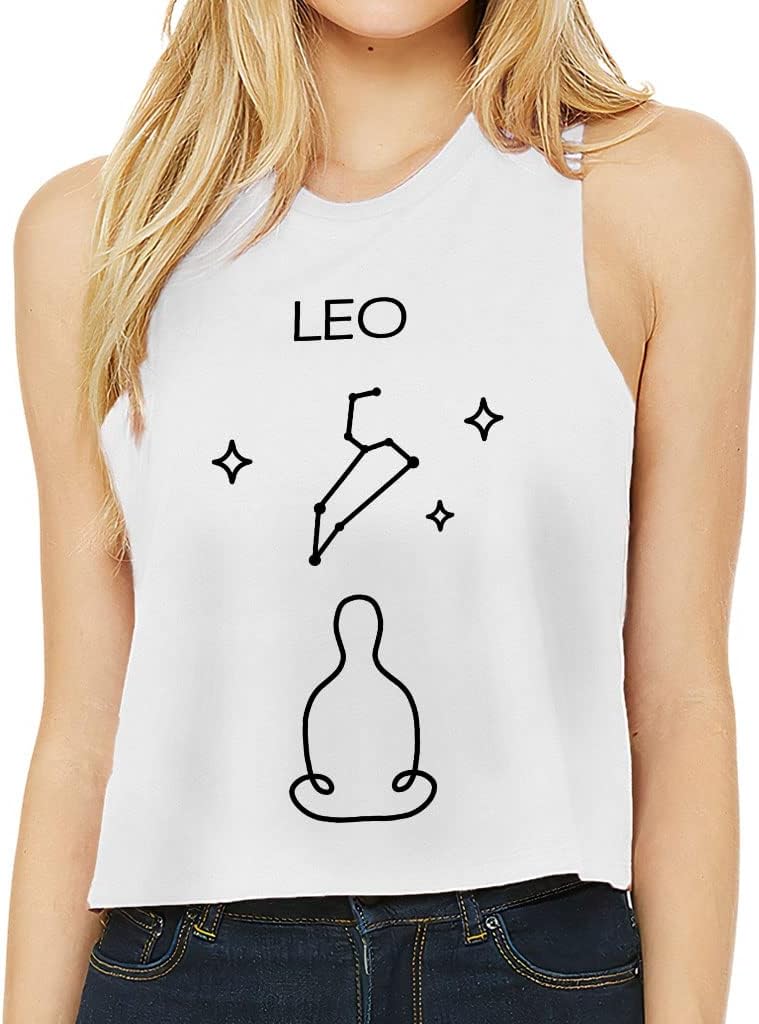 Leo Design Racerback Cropped Tank - Themed Women's Tank - Zodiac Sign Tank Top