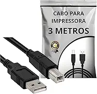 Cabo Usb 2.0 Para Impressora Scanner Universal Epson Hp Zebra A Macho B Macho (3 Metros)