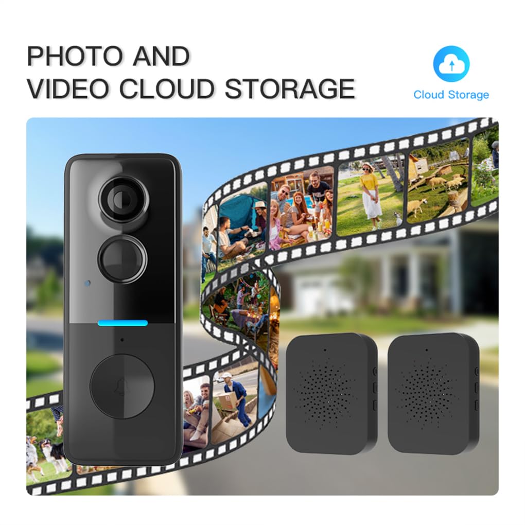 Timbre inalámbrico con cámara para casa Inteligente, comunicación bidireccional, Resistente al Agua, con vídeo, WiFi 2,4 GHz, Control Remoto, vídeo HD
