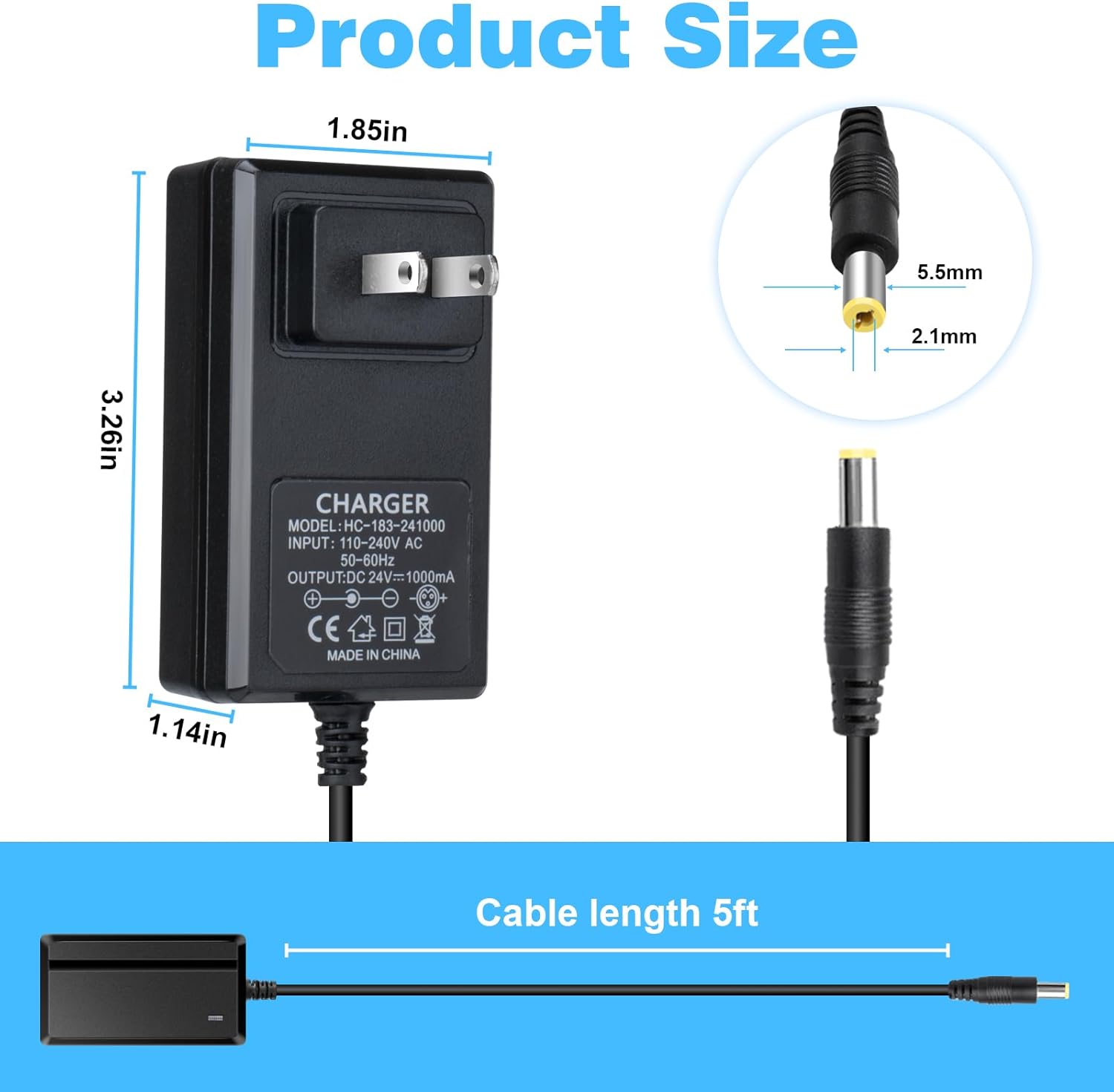 24V Charger for Kids Ride On Car 24 Volt Battery Charger for Ride On Toys Kid Trax ATV Quad Dump Truck Jeep Tractor Car Wrangler SUV Car Dynacraft Toy Car Kids Electric Car