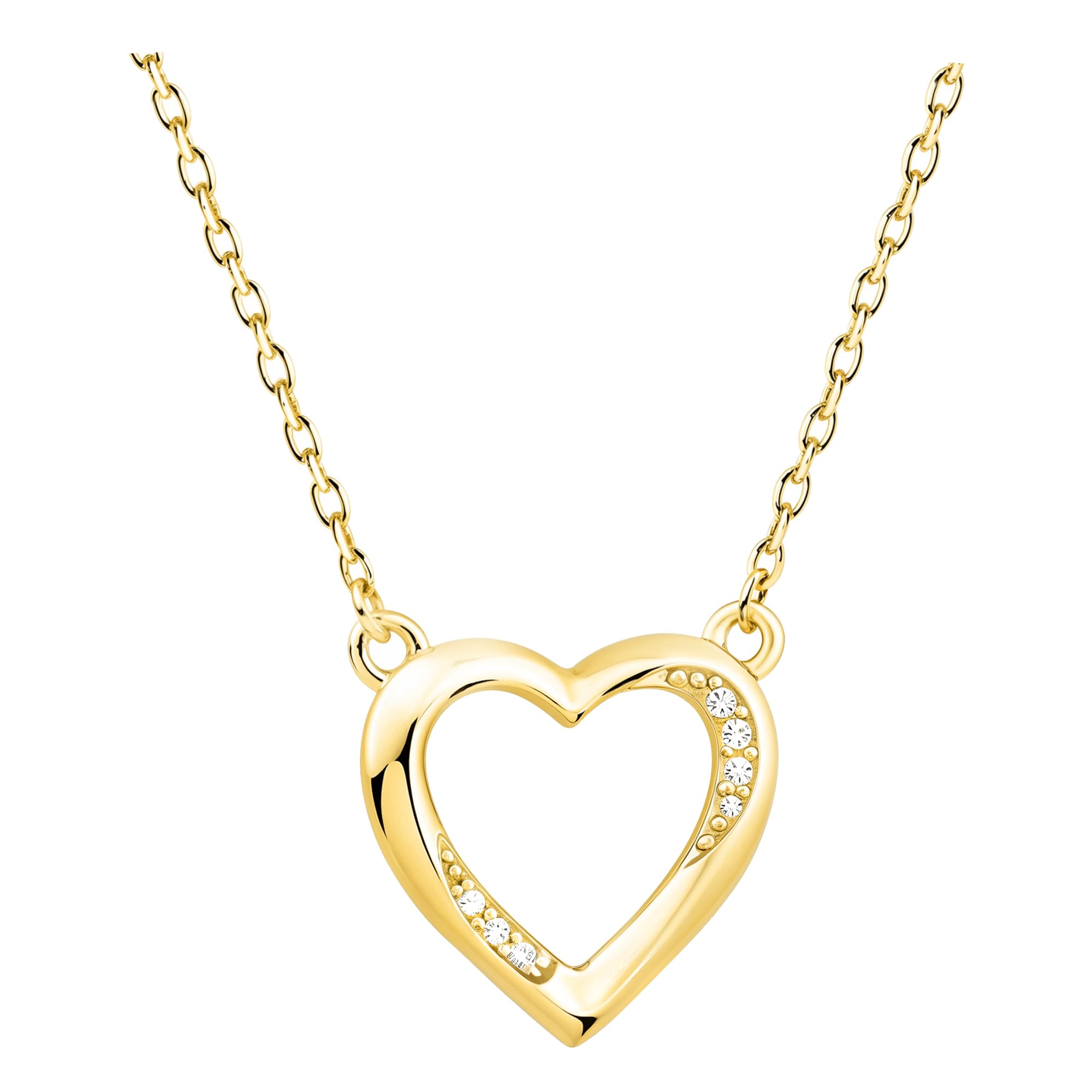 Sofia Milani - Collana da Donna in Argento 925 - Placcata in Oro con Pietra Zircone - Ciondolo a Cuore - N0765