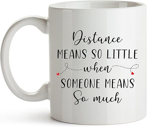 Miniatura 7 de YouNique Designs Regalos para relaciones de larga distancia taza de café portátil de 11 onzas, regalos de larga distancia para parejas, novio,