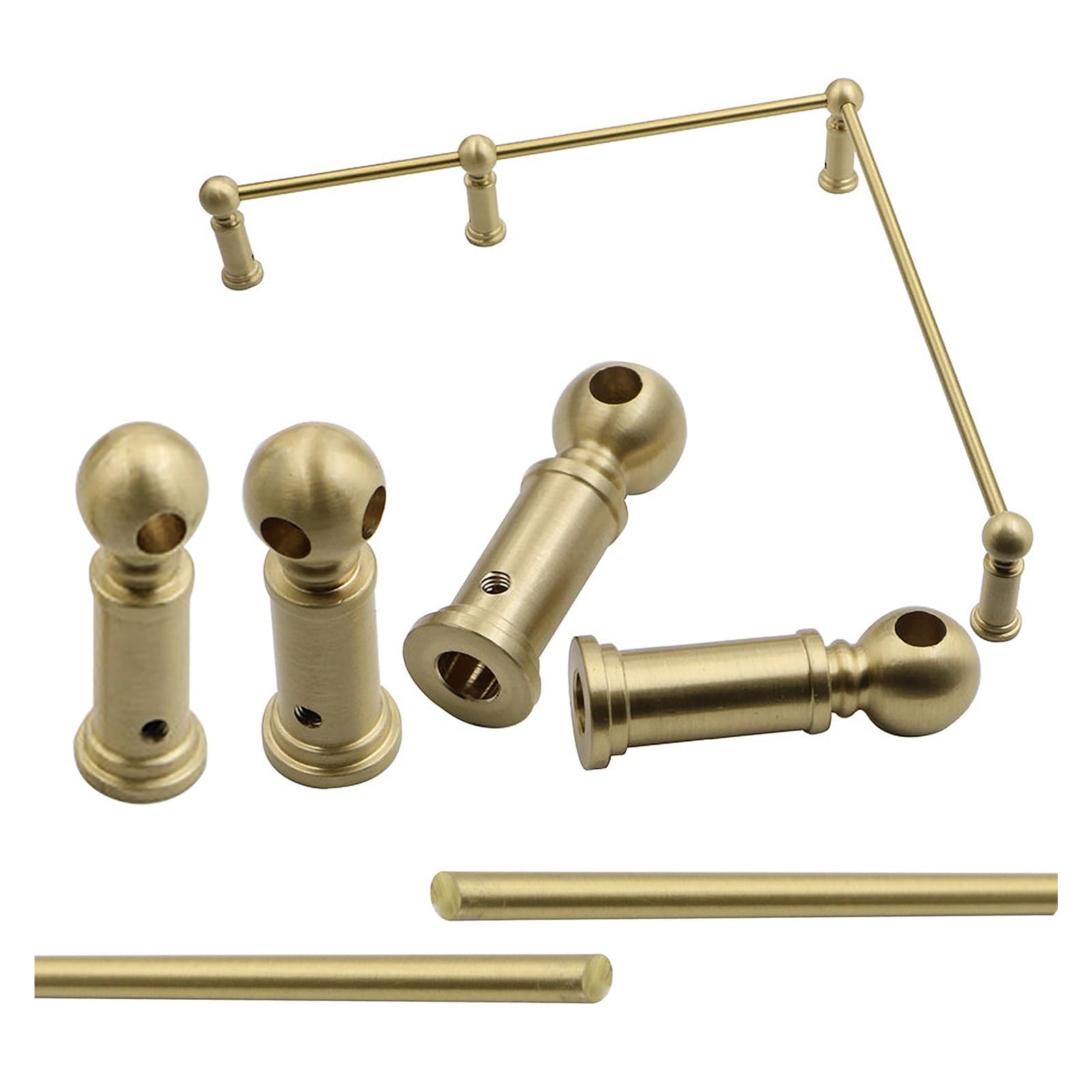 Corner Shelf Guard Rail Decorative Brass, 20 40 50 80 100cm Custom Cabinet Anti-Tipping Guardrail, for Kitchen Bathroom Pantry(Style A,45in/114.3cm)