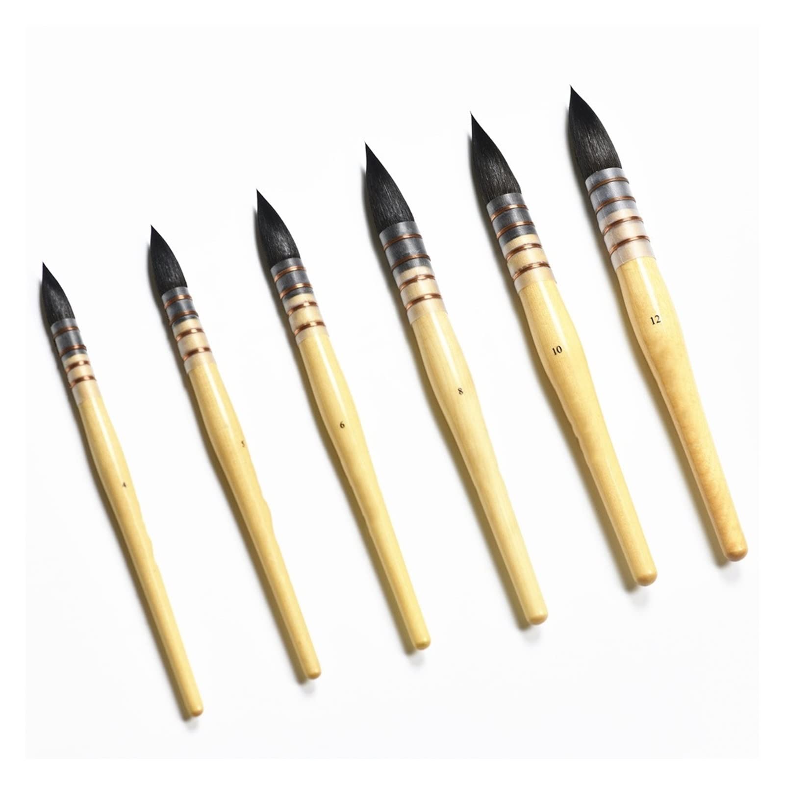 Pędzle malarskie -1 PC Artysta Mix włosów Farba akwarelowa Materiały eksploatacyjne Pędzle do rysowania (Color : Size6)