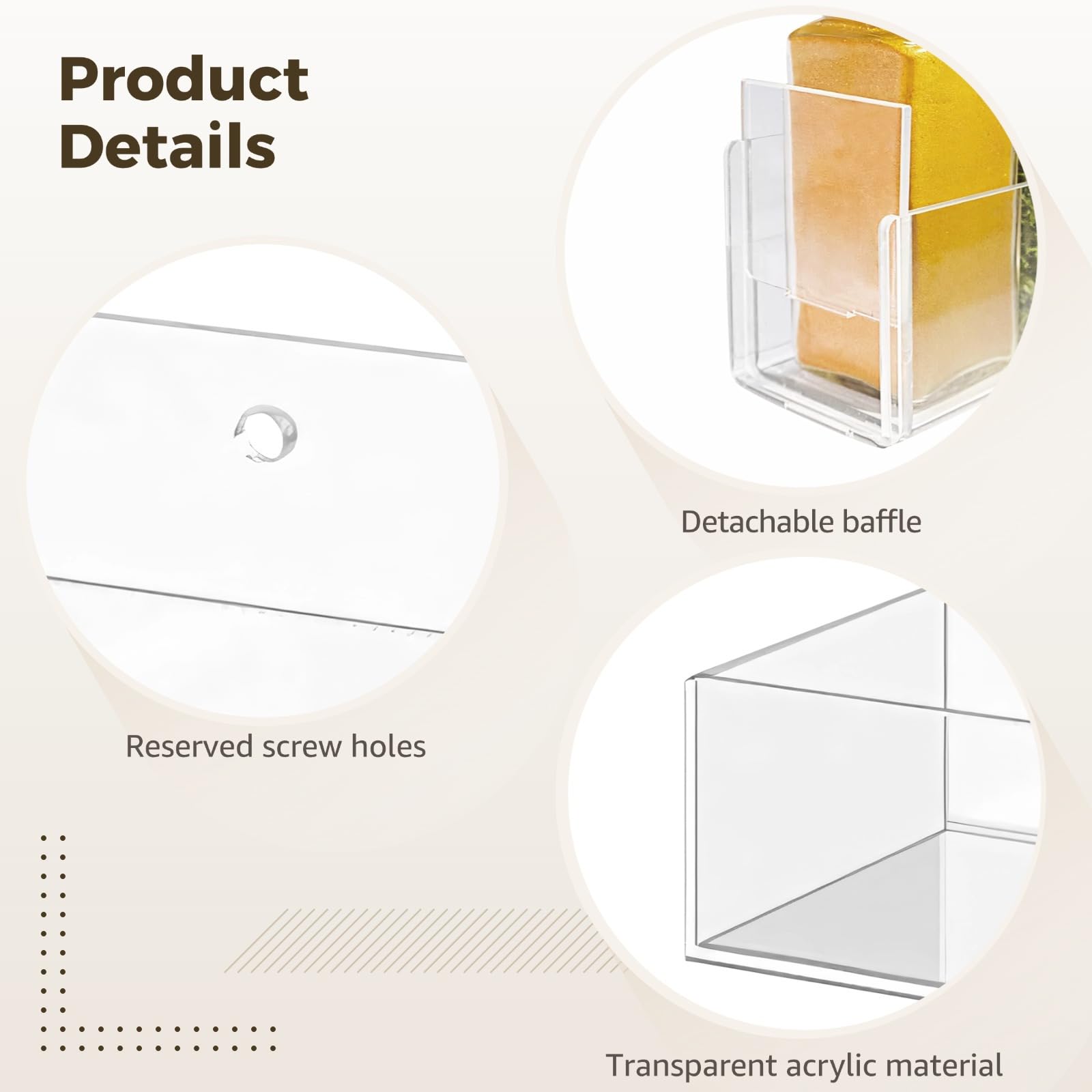 4 estantes de especias de montaje en pared, organizador de especias acrílico transparente, estantes adhesivos y colgantes para despensa de cocina, ahorro de espacio