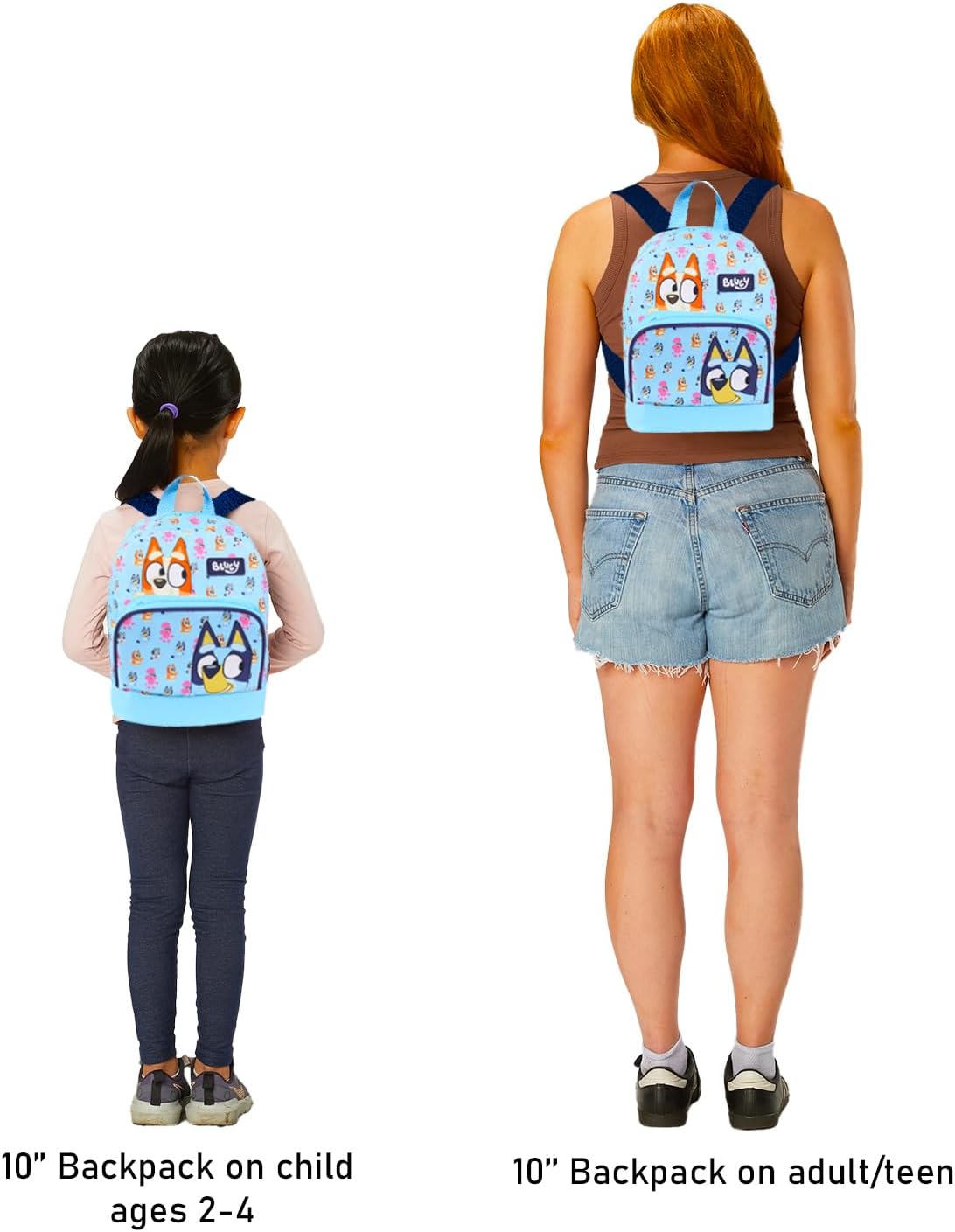 Bluey Mini Backpack - 10" Iconic Woven Small Backpack with Front Pocket and Bottle Bundle | Adjusts to Fit Kids, Toddlers, Teens, Adults, Boys, Girls - Image 6