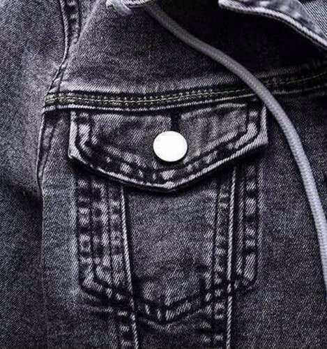 Lifeshe Women's Long Sleeve Button Down Hooded Denim Jackets With Hoodie Jean Jacket Coat #TOP5