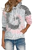 Women&apos;s Hoodies Long Sleeve Sweatshirts Drawstring Pullover Tops with Pocket Casual Loose Blouses Tunic
