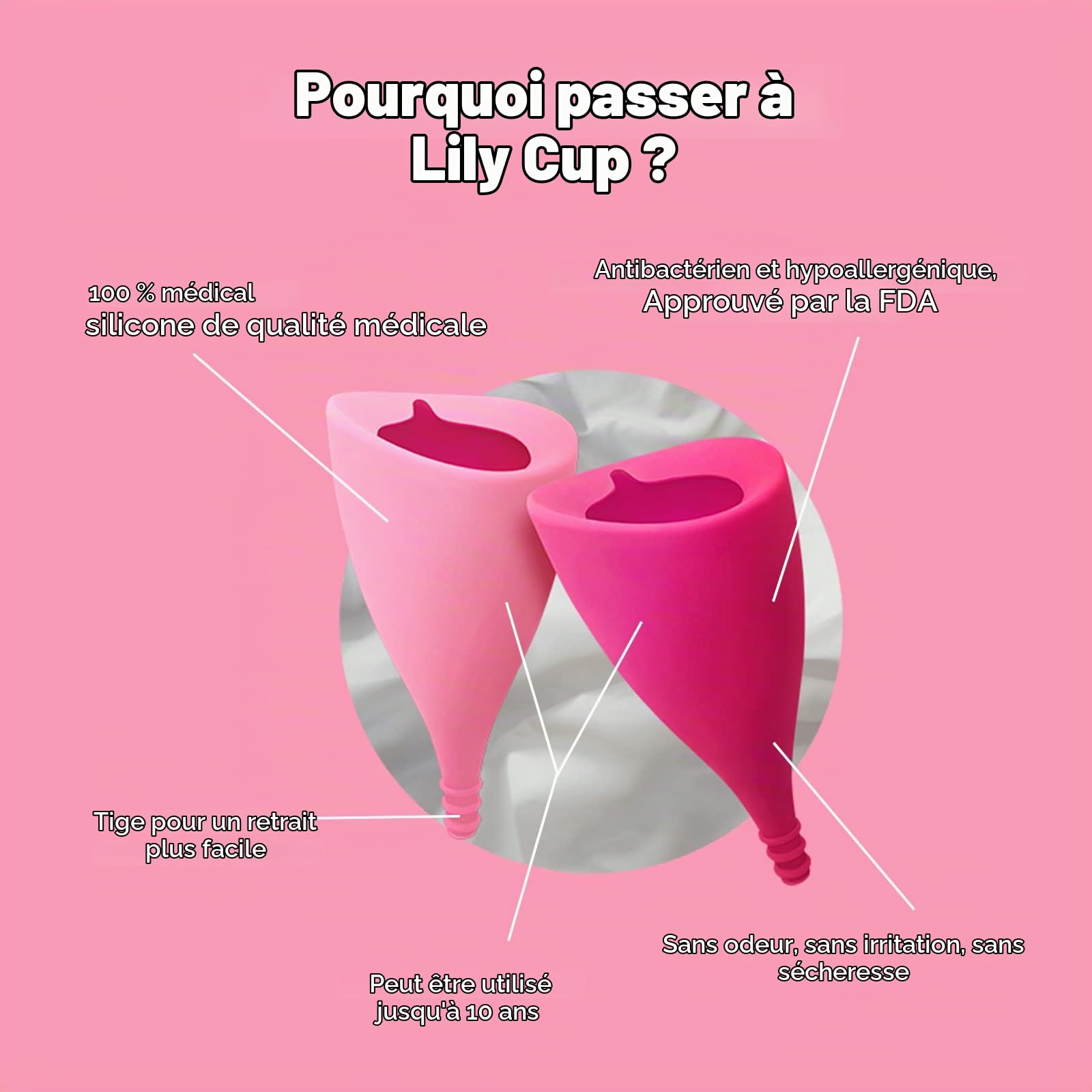 INTIMINA Lily Cup Taille B - Protection Menstruelle Fine à Porter Jusqu’à 8 Heures Consécutives