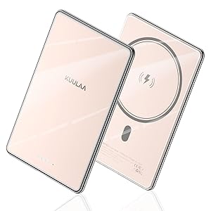 Kuulaa Magsafe Battery Pack 0.27'' 5000mAh Ultra Slim Magnetic Portable Charger Power Bank Support USB C PD 20W Fast Charging, Compatible with iPhone 16 Pro Max/15/14/13/12 Mini, Pink