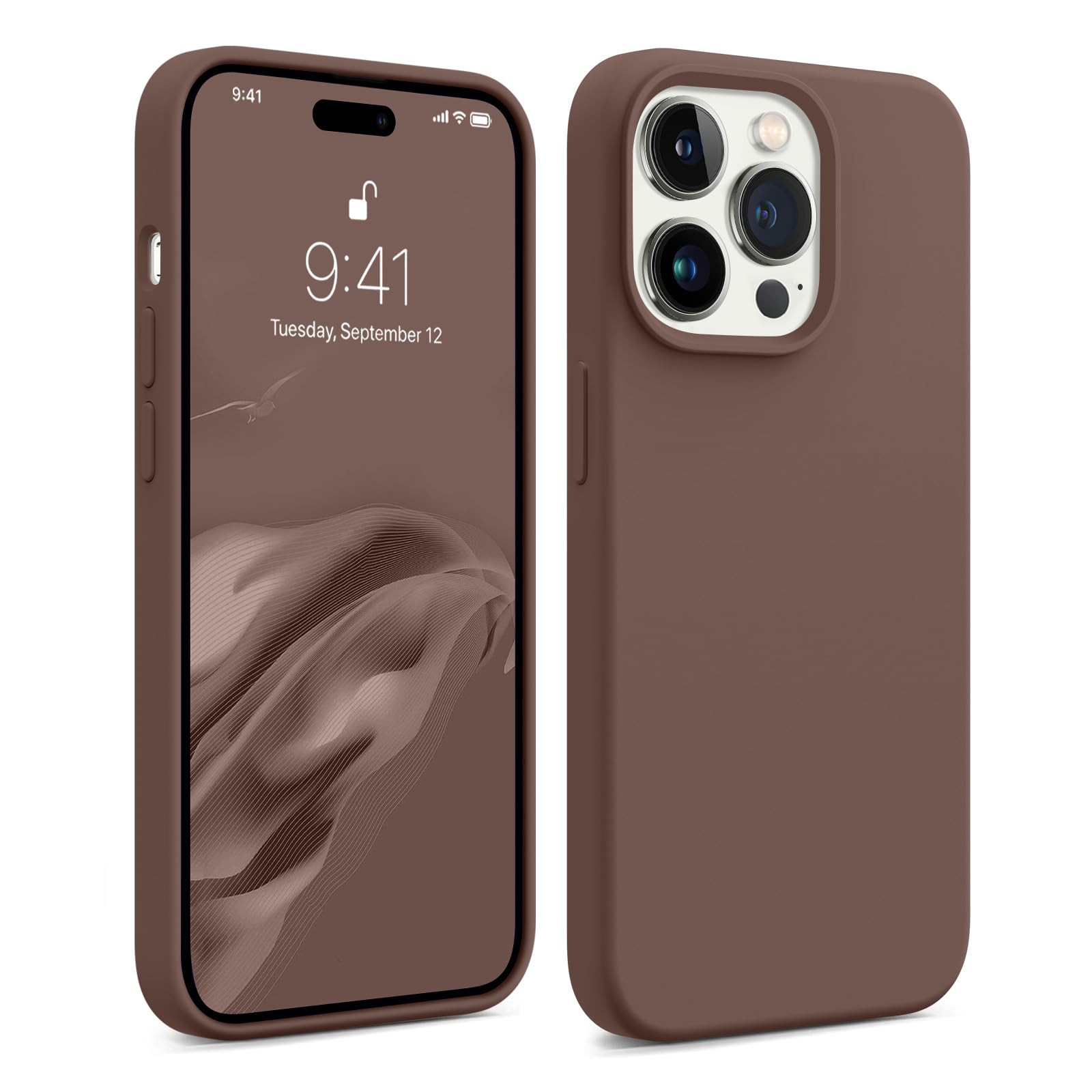 AOTESIER Magnetic for iPhone 13 Pro Phone Case, [Compatible with MagSafe][Military Shockproof Protection] Silicone Case with Soft Microfiber Lining,