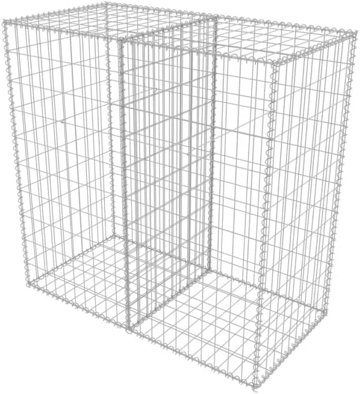 vidaXL Gabion Basket Steel 39.4"x19.7"x19.7" Garden Patio Wall Wire Fence Cage