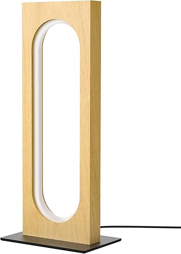 Miniatura 8 de EDISHINE Lámpara de mesa LED, lámpara de noche de madera con 3 temperaturas de color y regulable, lámpara de mesita de noche cuadrada con control