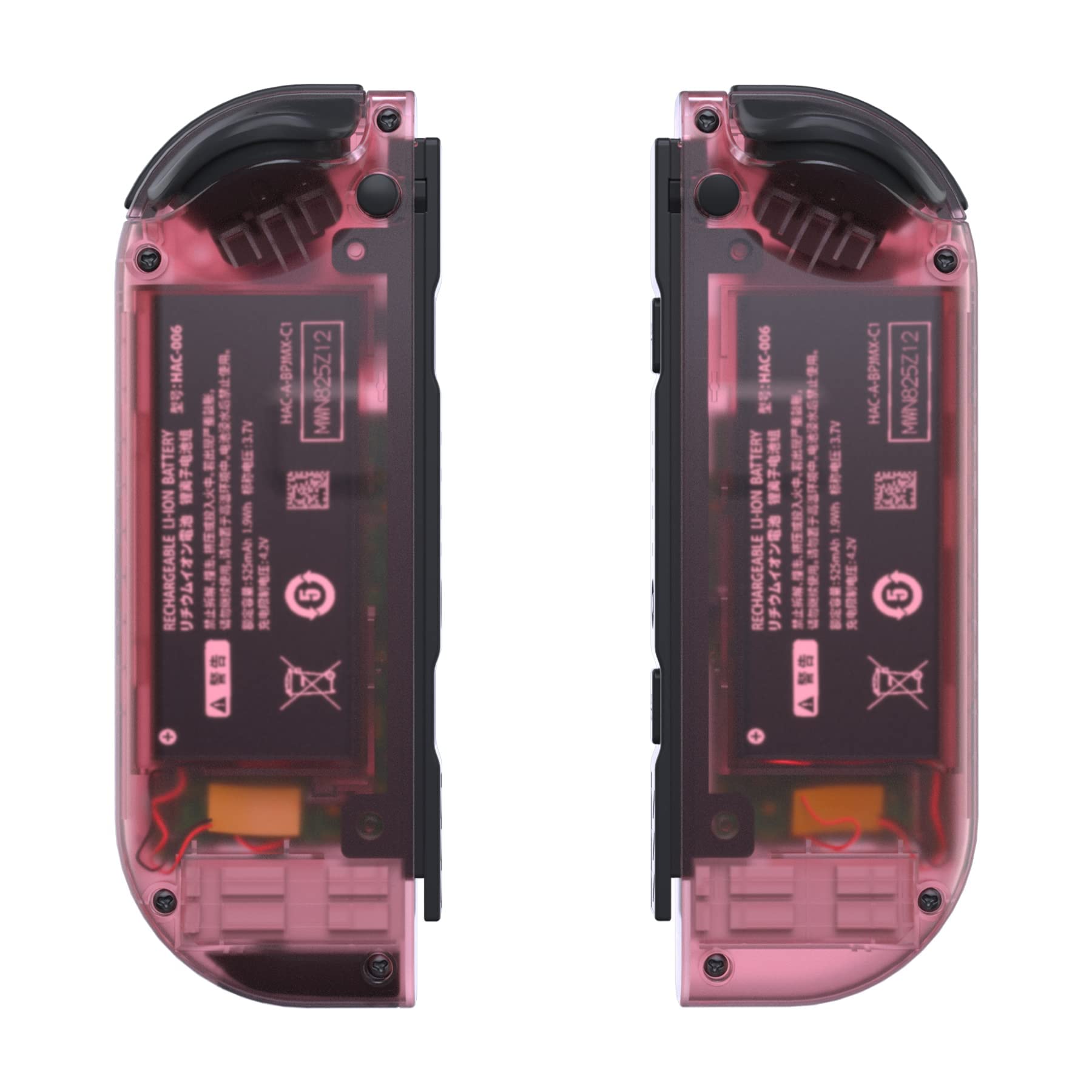 eXtremeRate Cherry Pink Joy con Handheld Controller Housing (D-Pad Version) with Colorful Buttons, DIY Replacement Shell Case for Nintendo Switch Joycon & Switch OLED Joy con — view 9
