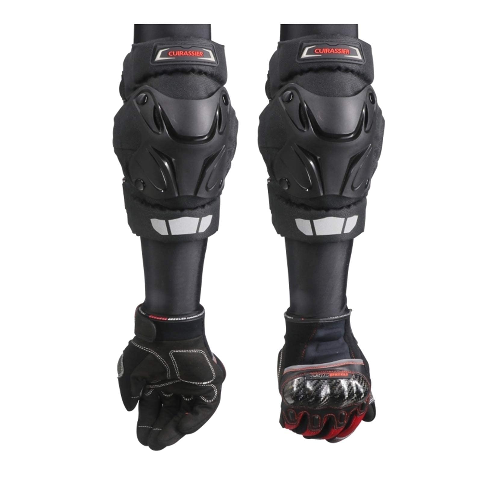 Cuirassier K01 ochronne ochraniacze na kolana motocykla motocrossowe ochraniacze na kolana MX ochraniacze na wyścigi off-road ochraniacze na łokcie ochraniacze na kolana na zimę (kolor: E01 czarny, rozmiar: Rozmiar uniwersalny)