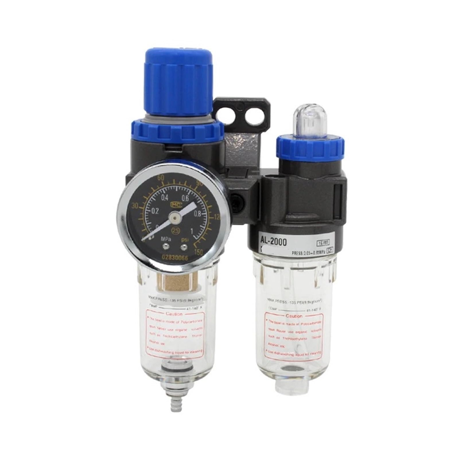 Combinazione regolatore filtro aria, trattamento due raccordi separazione olio-acqua AFC2000 1/4"(HSV-08 10mm fittings)
