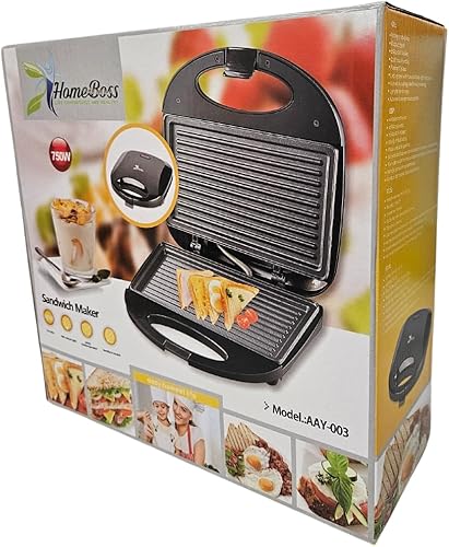 Miniatura 5 de Homeboss Sandwichera de desayuno, máquina de panini antiadherente con luces indicadoras, prensa portátil para quesadillas y tostadas de queso a la