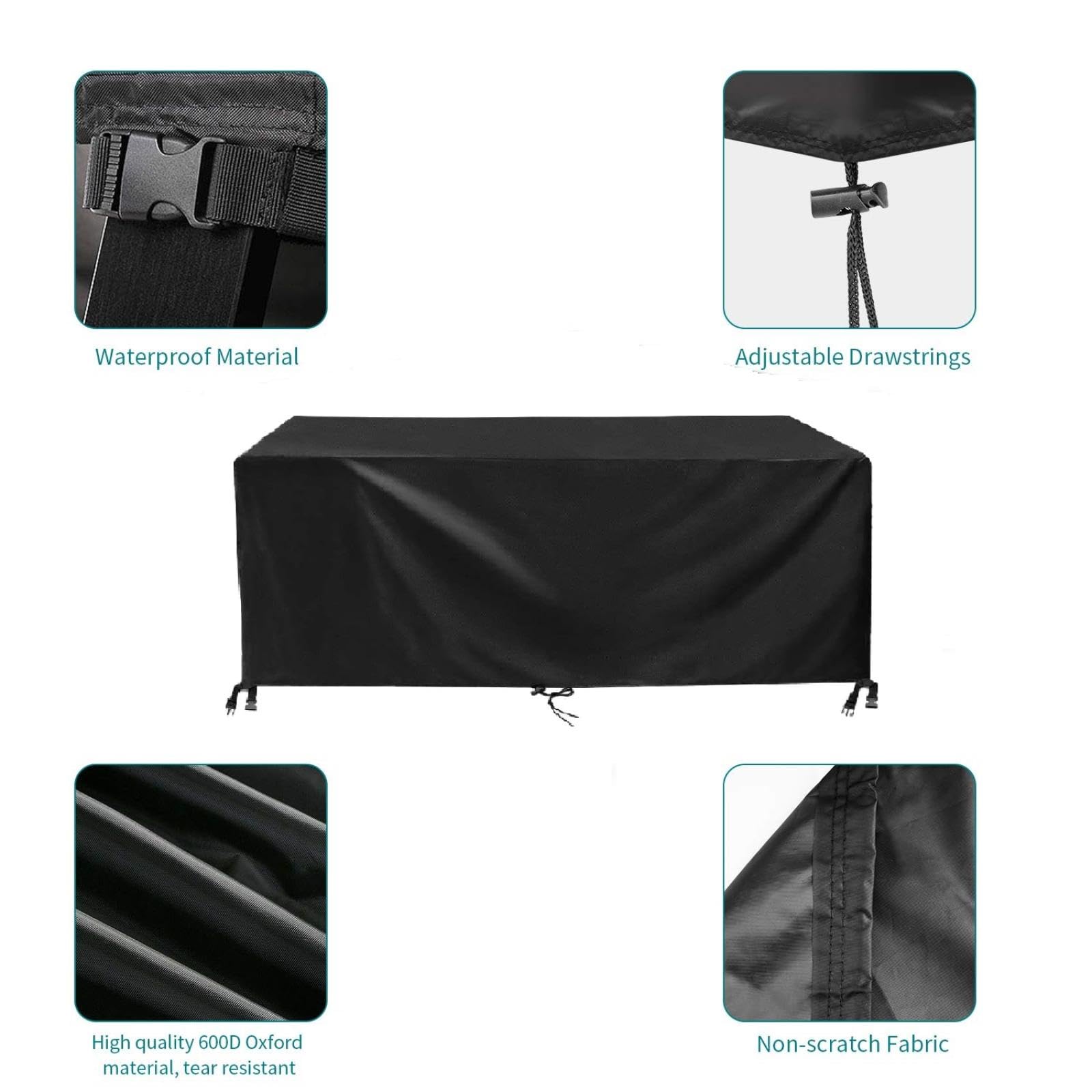 Copertura per Mobili Da Giardino 400x120x90cm Copri Tavolo Da Esterno Impermeabile Tessuto Oxford 600d Resistente Panno Oxford Impermeabile Copertura Copertura Impermeabile per Mobili Da Esterno