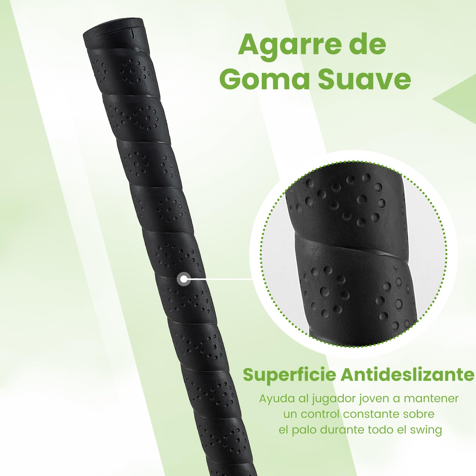COSTWAY Hierro Junior #7 para Niños, Palo de Golf Individual para Chicos y Chicas con Eje de Fibra de Vidrio y Cabeza Protectora, Palo de Golf para Práctica Junior, Mano Derecha, 76 CM, Edad 8-10