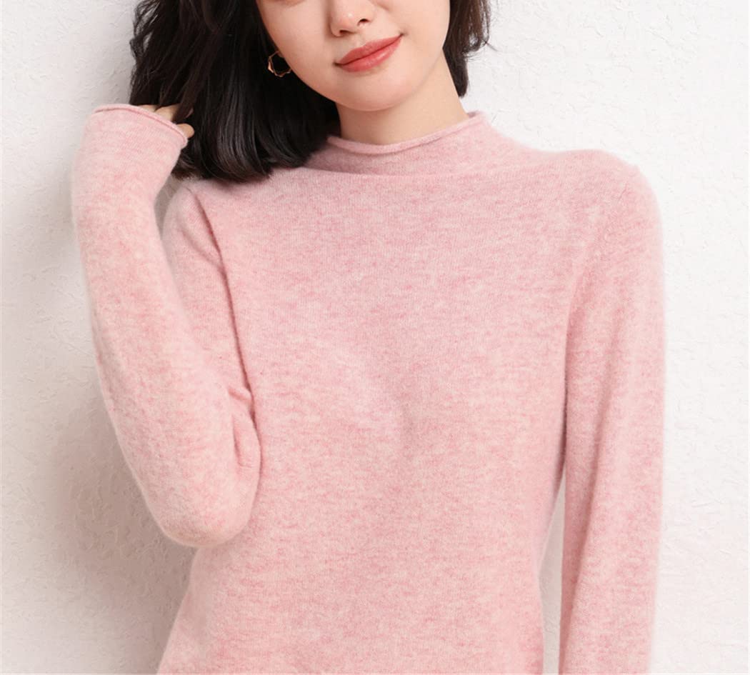 FULBHPRINT Half-Altezza Collo arricciato Maglione di Lana Donna Autunno Inverno Tinta unita Cashmere Maglia Camicia di Fondo